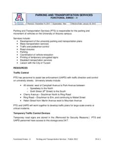 PARKING AND TRANSPORTATION SERVICES FUNCTIONAL ANNEX – 4 Revision: December 14, 2011 Supersedes: New