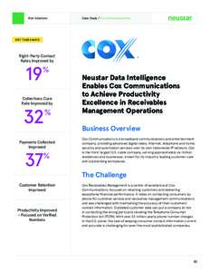 Risk Solutions  Case Study / Cox Communications KEY TAKEAWAYS