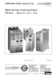 COMPAX-M/S - RS485 - Option (F1, F5) Bus User Guide Operating Instructions RS485 - Option (F1, F5)