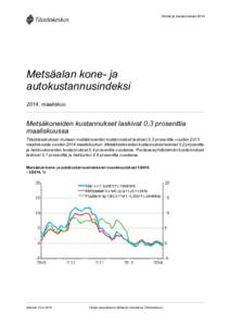 Hinnat ja kustannukset[removed]Metsäalan kone- ja autokustannusindeksi 2014, maaliskuu