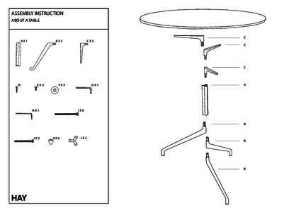 ASSEMBLY INSTRUCTION ABOUT A TABLE AX1  BX3