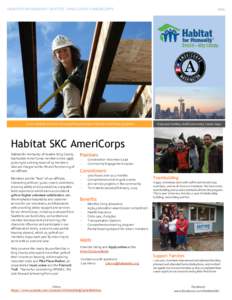 HABITAT FOR HUMANITY SEATTLE - KING COUNTY AMERICORPS  Live in Seattle and serve at one of the preeminent Habitat AmeriCorps programs 2015