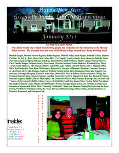 Happy New Year Greenville Public Library Happenings January[removed]Putnam Pike, Greenville, RI[removed]Phone: [removed], Fax[removed]TDI[removed]www.yourlibrary.ws