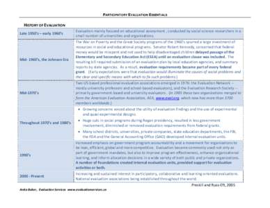 Microsoft Word - History of Evaluation.doc