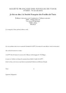 SOCIÉTÉ FRANÇAISE DES FOUILLES DE TANIS