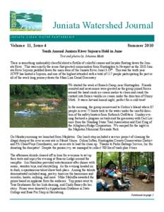 Juniata Watershed Journal JUNIATA CLEAN WATER PARTNERSHIP Volume 11, Issue 4  Summer 2010