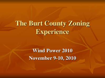 Zoning & Other Initial Steps In Small & Large Wind Energy Development