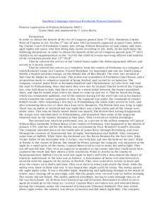 Southern Campaign American Revolution Pension Statements Pension Application of William McLaurine S9015 Transcribed and annotated by C. Leon Harris Declaration In order to obtain the benefit of the Act of Congress passed