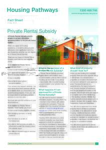 www.housingpathways.nsw.gov.au Fact Sheet 5 May 2014