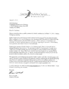 Seattle Audubon Society, public comment