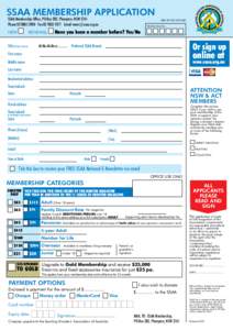 SSAA MEMBERSHIP APPLICATION SSAA Membership Office, PO Box 282, Plumpton, NSW 2761 PhoneFaxEmail  NEW  RENEWAL