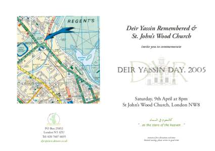 Deir Yassin Remembered & St. John’s Wood Church invite you to commemorate