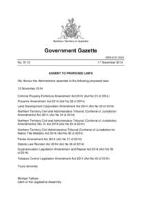 Northern Territory of Australia  Government Gazette ISSN-0157-833X  No. S113