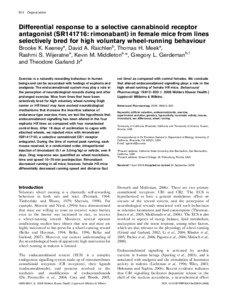 812 Original article  Differential response to a selective cannabinoid receptor