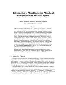 Introduction to Moral Induction Model and  its Deployment in Artificial Agents     