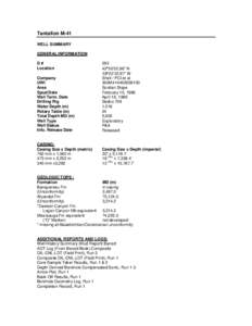 Tantallon M-41 WELL SUMMARY GENERAL INFORMATION D# Location Company