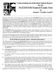 Standardized tests / Education in the United States / Psychometrics / Sports science / Test / No Child Left Behind Act / General Educational Development / North Carolina End of Grade Tests / Education / Evaluation / Achievement tests