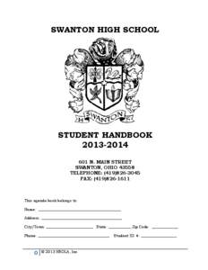 SWANTON HIGH SCHOOL  STUDENT HANDBOOK[removed]N. MAIN STREET SWANTON, OHIO 43558