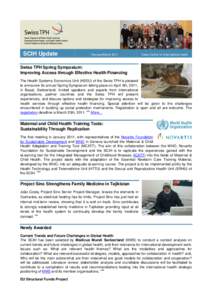 SCIH Update  February/March 2011 Swiss Centre for International Health