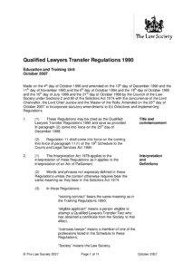 Qualified Lawyers Transfer Regulations 1990