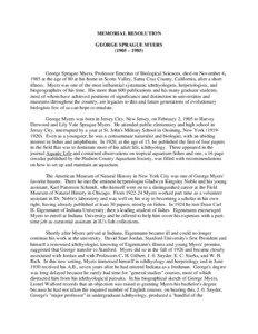 Myers / Louis Agassiz / Zoology / Academia / Nationality / Charles Henry Gilbert / Tarleton Hoffman Bean / George S. Myers / Ichthyology / Carl H. Eigenmann