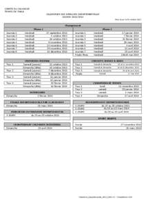 COMITE DU CALVADOS TENNIS DE TABLE CALENDRIER DES EPREUVES DEPARTEMENTALES SAISON[removed]Mise à jour le 03 octobre 2013