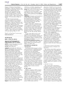 Federal Register / Vol. 61, No[removed]Tuesday, April 2, [removed]Rules and Regulations Chapter I: Pollution Control Board, Subchapter c: Emission Standards and Limitations for Stationary Sources, Part 218: Organic Material 