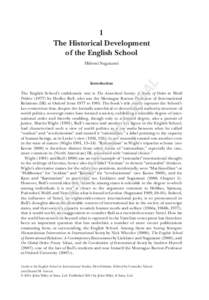 1 The Historical Development of the English School Hidemi Suganami  AL