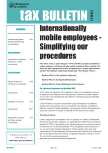 Tax Bulletin 81- Internationally Mobile Employees - Simlifying our procedures