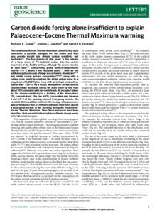 Carbon dioxide forcing alone insufficient to explain Palaeocene--Eocene Thermal Maximum warming