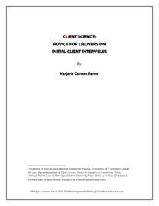 Microsoft Word - Advice  for Lawyers on Initial Client Interviews