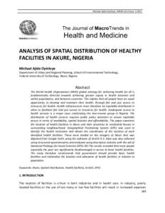 Health economics / Ondo State / Akure / Social determinants of health / Health equity / Health care / Health / Public health / Medicine