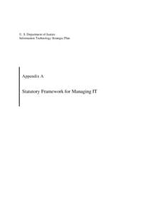 U. S. Department of Justice Information Technology Strategic Plan Appendix A