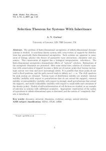 Math. Model. Nat. Phenom. Vol. 2, No. 4, 2007, pp. 1-45