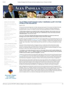 Home California Earthquake Early Warning Alert System Legislation Advances | Senator Alex Padilla