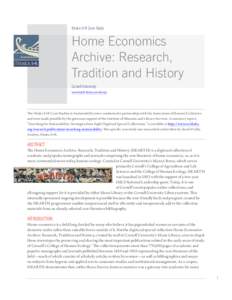 Ithaka S+R Case Study  Home Economics Archive: Research, Tradition and History Cornell University