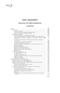 FIRST AMENDMENT RELIGION AND FREE EXPRESSION CONTENTS Page  Religion .......................................................................................................................................