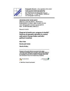 Demographic Research a free, expedited, online journal of peer-reviewed research and commentary in the population sciences published by the Max Planck Institute for Demographic Research Konrad-Zuse Str. 1, D[removed]Rostoc