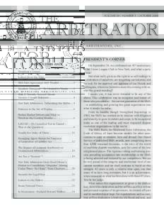 THE  VOLUME 40 | NUMBER 1 | OCTOBER 2008 ARBITRATOR