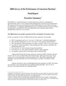 Microsoft Word[removed]Survey of the Performance of American Elections Executive Summary.doc