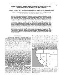 Lucas, S.G., Spielmann, J.A., Hester, P.M., Kenworthy, J.P. and Santucci, V.L., eds., 2006, Fossils from Federal Lands. New Mexico Museum of Natural History and Science Bulletin 34.  FOSSIL TRACKS AT THE RAYMOND ALF MUSEUM OF PALEONTOLOGY