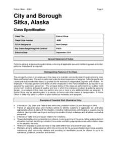 Police Officer – 8060  Page 1 City and Borough Sitka, Alaska
