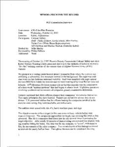 MEMORANDUM  FOR THE RECORD 9-11 Commission Interview