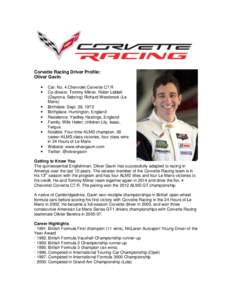 Corvette Racing Driver Profile: Oliver Gavin    