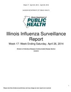 Week 17: April 20, 2014 – April 26, 2014  ILLINOIS DEPARTMENT OF PUBLIC HEALTH Illinois Influenza Surveillance Report