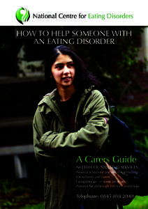 HOW TO HELP SOMEONE WITH AN EATING DISORDER A Carers Guide  NCFED COUNSELLING SERVICES