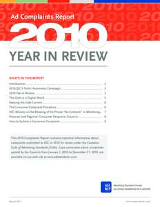 [removed]2010 Ad Complaints2010 Report[removed][removed]2010