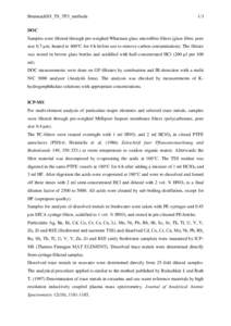 BrumsackHJ_TS_TP3_methods  1/3 DOC Samples were filtered through pre-weighed Whatman glass microfibre filters (glass fibre, pore