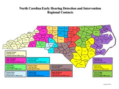 North Carolina Early Hearing Detection and Intervention Regional Contacts ASHE  WATAUGA