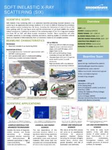 SOFT INELASTIC X-RAY SCATTERING (SIX) SCIENTIFIC SCOPE Soft Inelastic X-ray Scattering (SIX) is an undulator beamline providing resonant inelastic x-ray scattering at an unprecedented energy resolution of 14 meV at 1000 